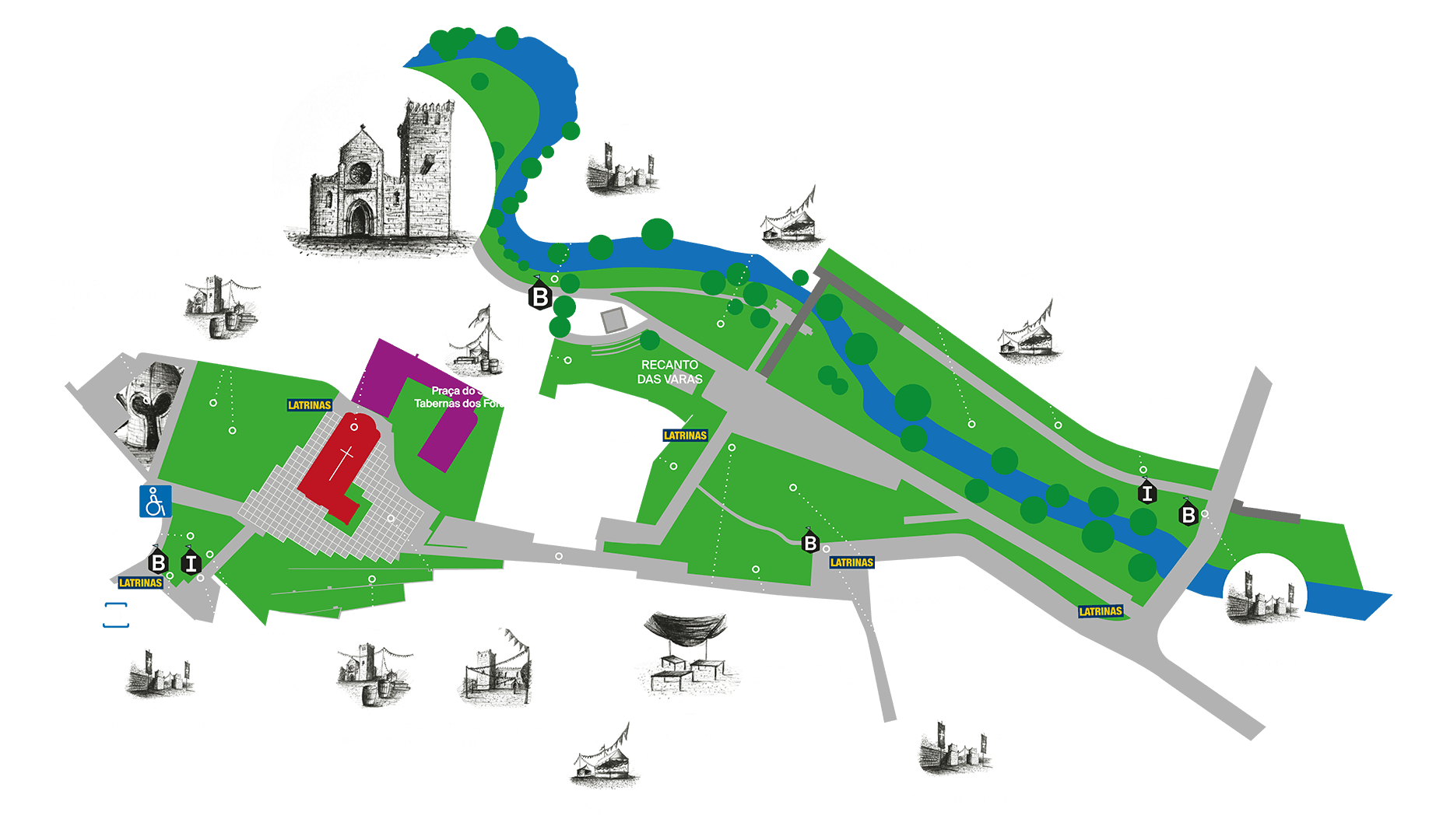 Mapa do recinto da feira junto ao Mosteiro de Leça do Balio